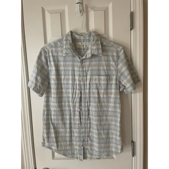 Mutual Weave Mens Button Front Short Sleeve Blouse, Size M, $12, B50 - Picture 1 of 4
